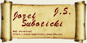 Jožef Subotički vizit kartica